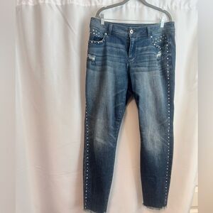 INC International Concepts Studded Dark Blue Skinny Jeans